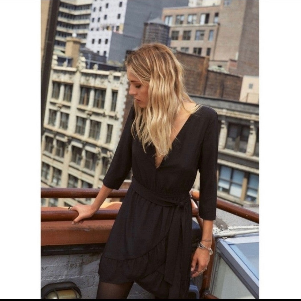 New Sezane Black Emma Dress. Size FR 36 US 4. New with Tags.